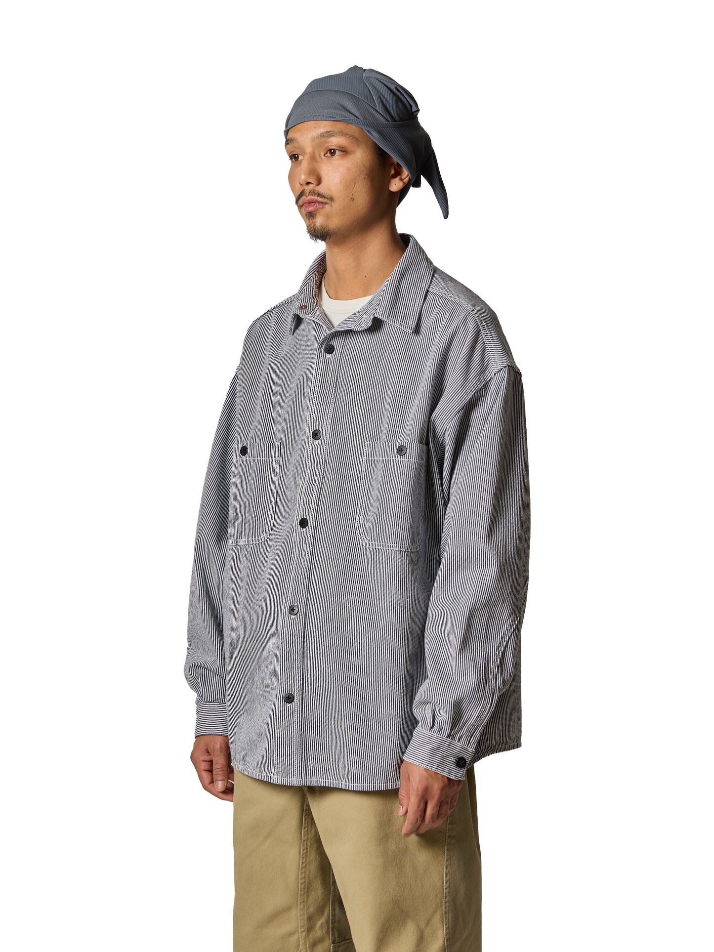 RESEARCHED WORK SHIRT / COTTON HICKORY STRIPE