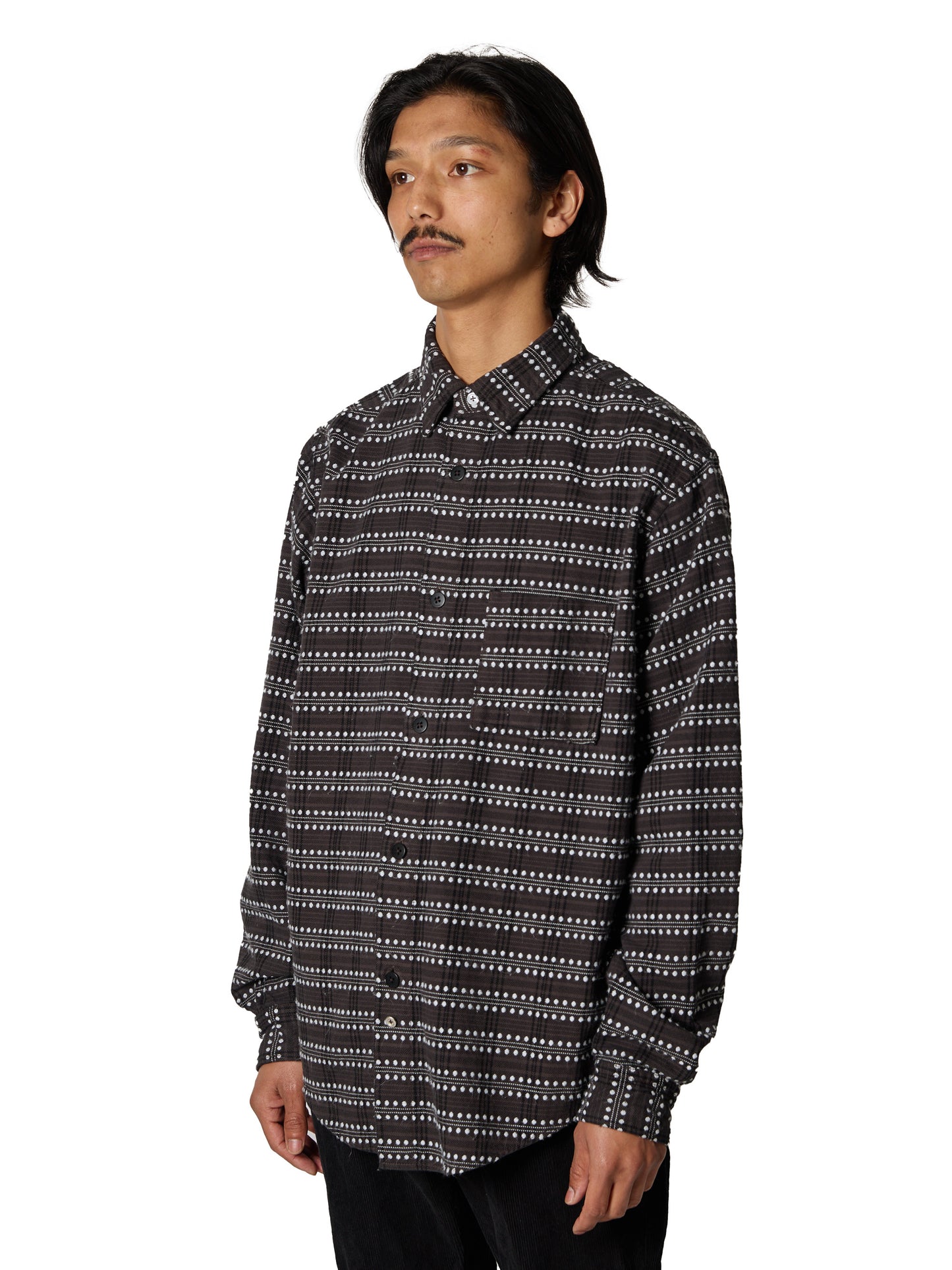 ORGANIZED B.D.SHIRT / COTTON MIX FLANNEL CHECK OVERDYED