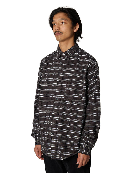 ORGANIZED B.D.SHIRT / COTTON MIX FLANNEL CHECK OVERDYED