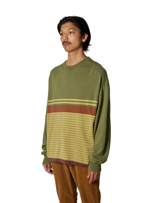 CRAFTED BORDER SWEATER  /COTTON YARN