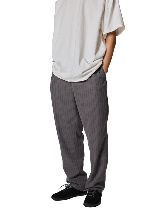 CRAFTED WIDE EASY SLACKS / POLY MIX TWILL STRIPE