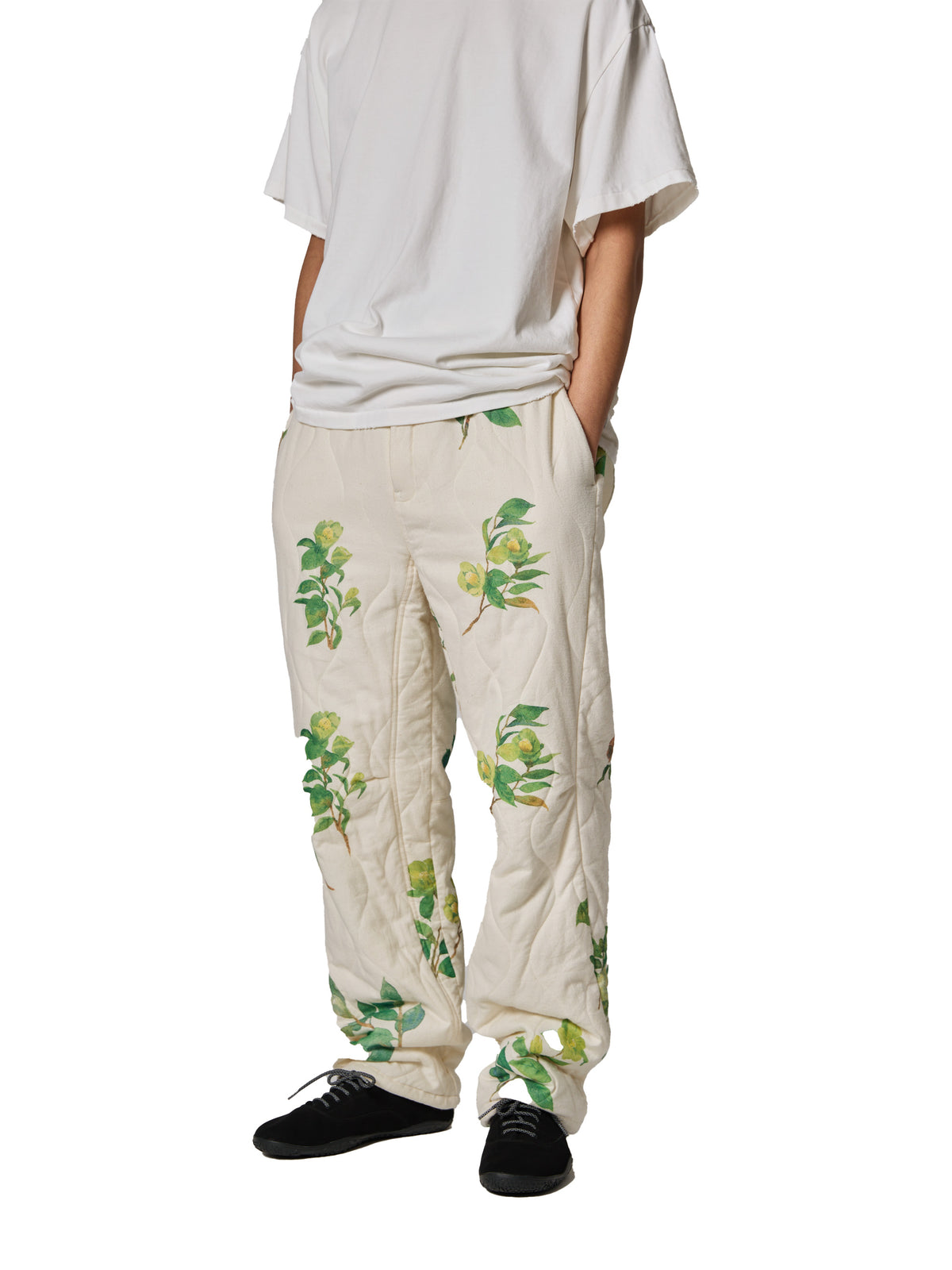 ORGANIZED EASY QUILTED PANTS / COTTON PEACH SKIN TWILL × DEAN AIZAWA