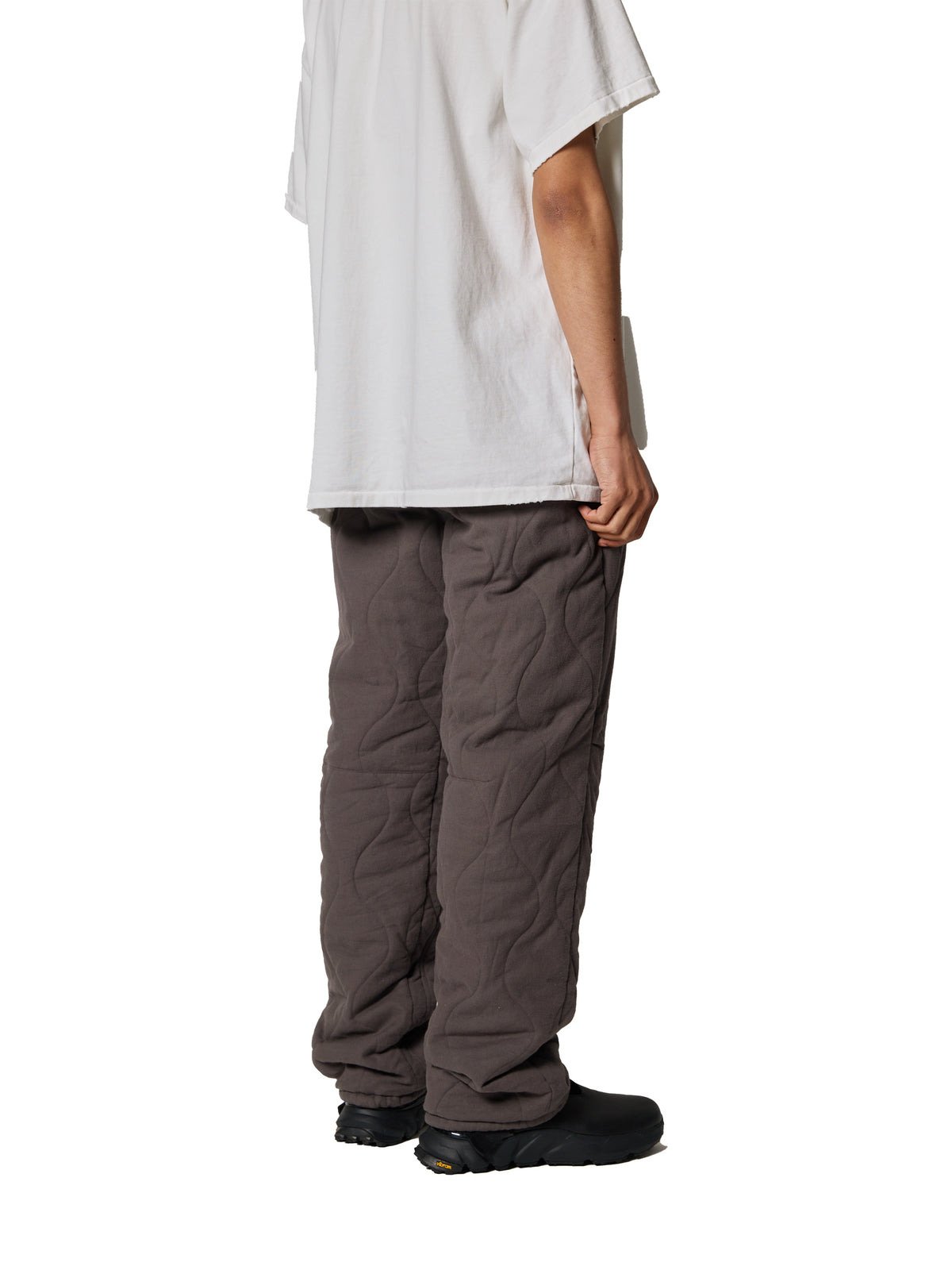 ORGANIZED EASY QUILTED PANTS / COTTON PEACH SKIN TWILL