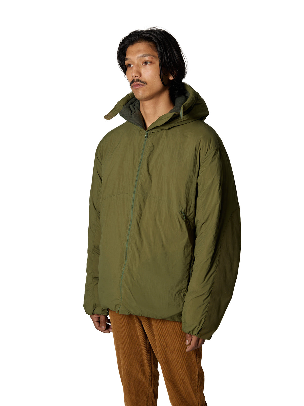ORGANIZED HOODED PADDED BLOUSON / NYLON TAFFETA