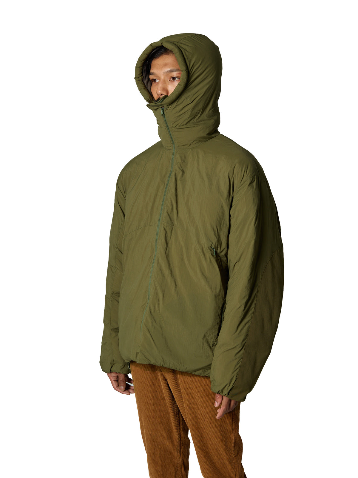 ORGANIZED HOODED PADDED BLOUSON / NYLON TAFFETA