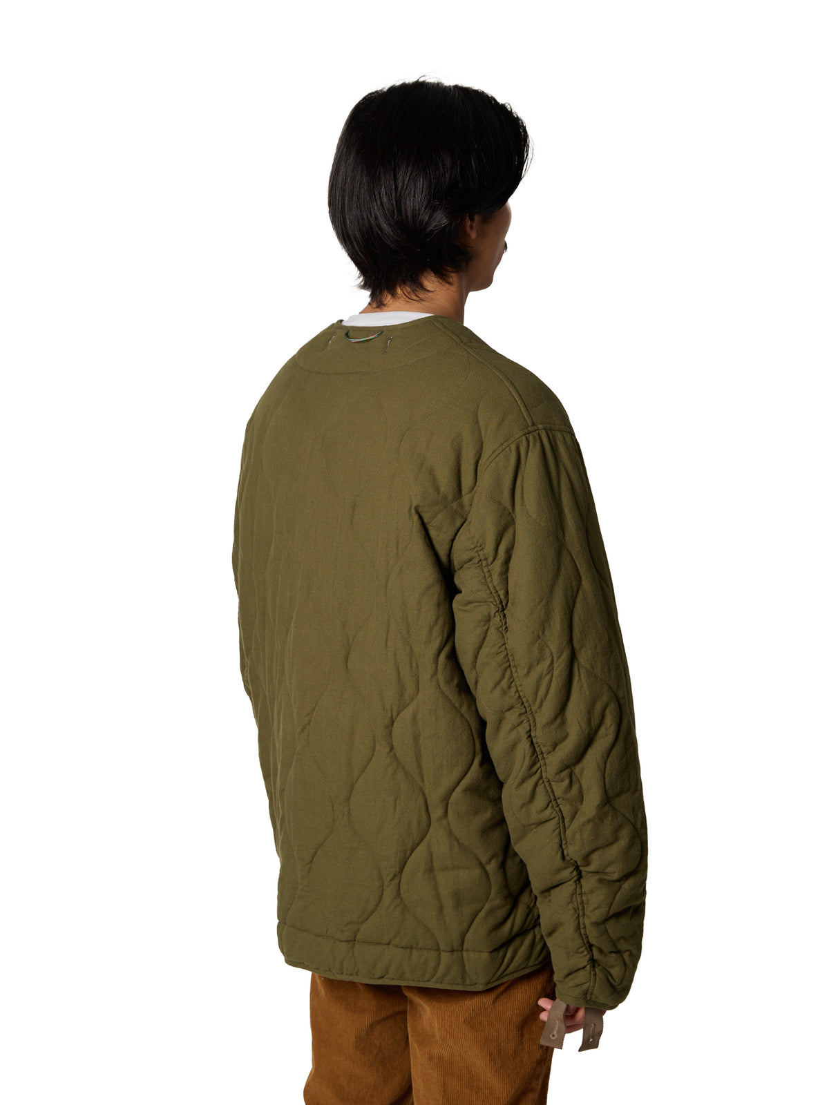 ORGANIZED QUILTED BLOUSON / COTTON PEACH SKIN TWILL