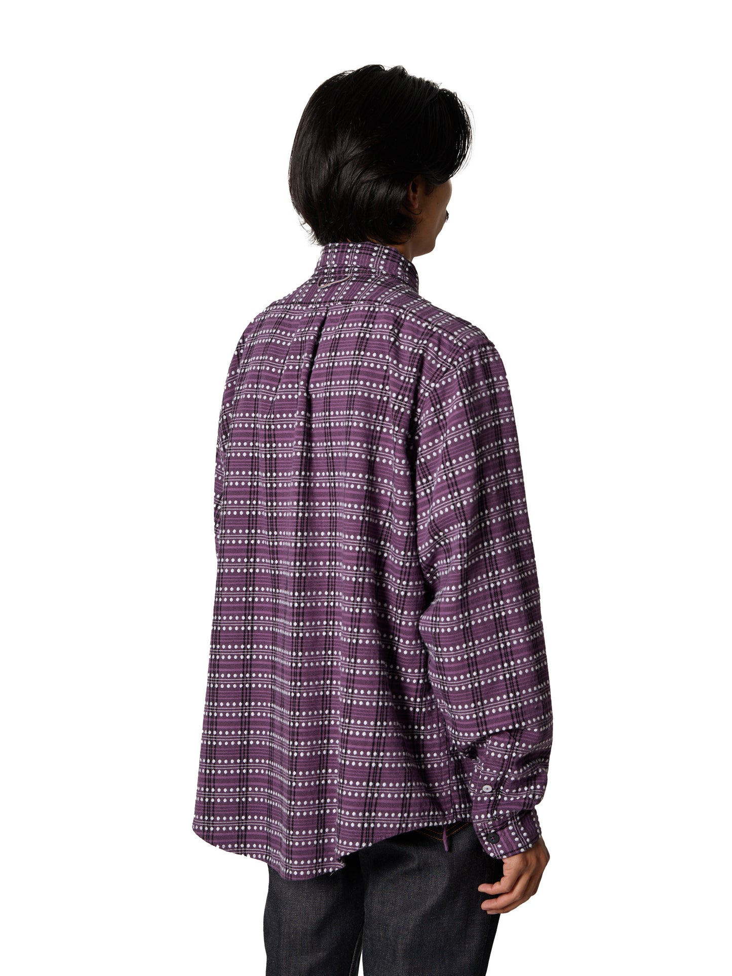 ORGANIZED B.D.SHIRT / COTTON MIX FLANNEL CHECK OVERDYED