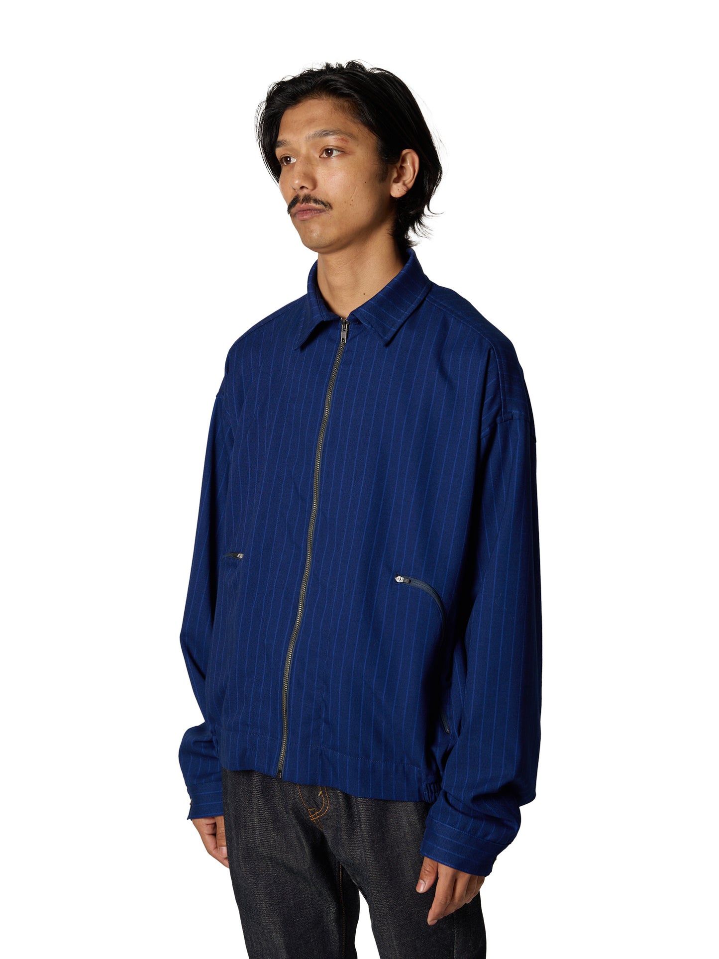 CRAFTED BLOUSON / POLY MIX TWILL STRIPE