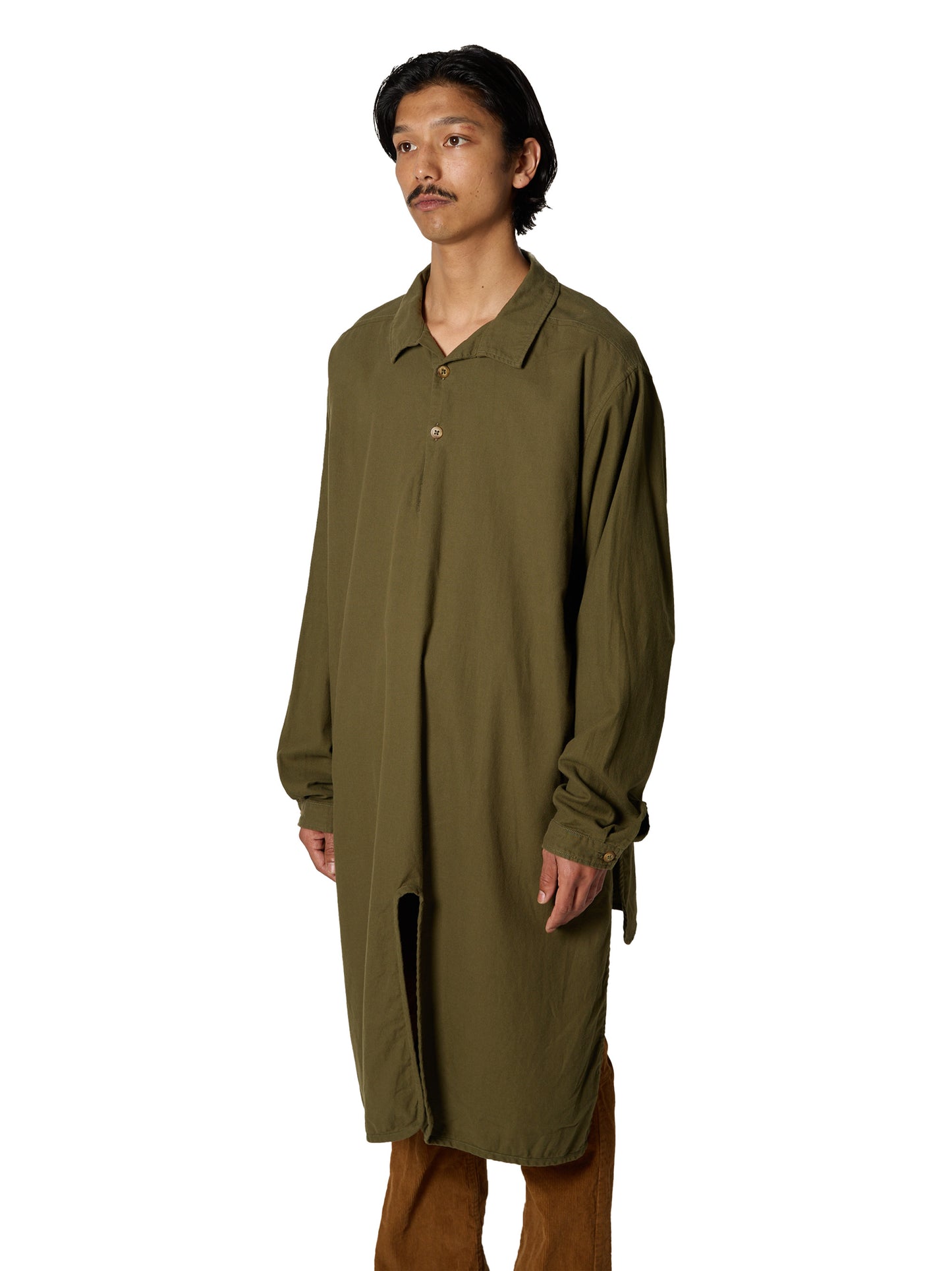 CRAFTED LONG PULLOVER / COTTON PEACH SKIN TWILL