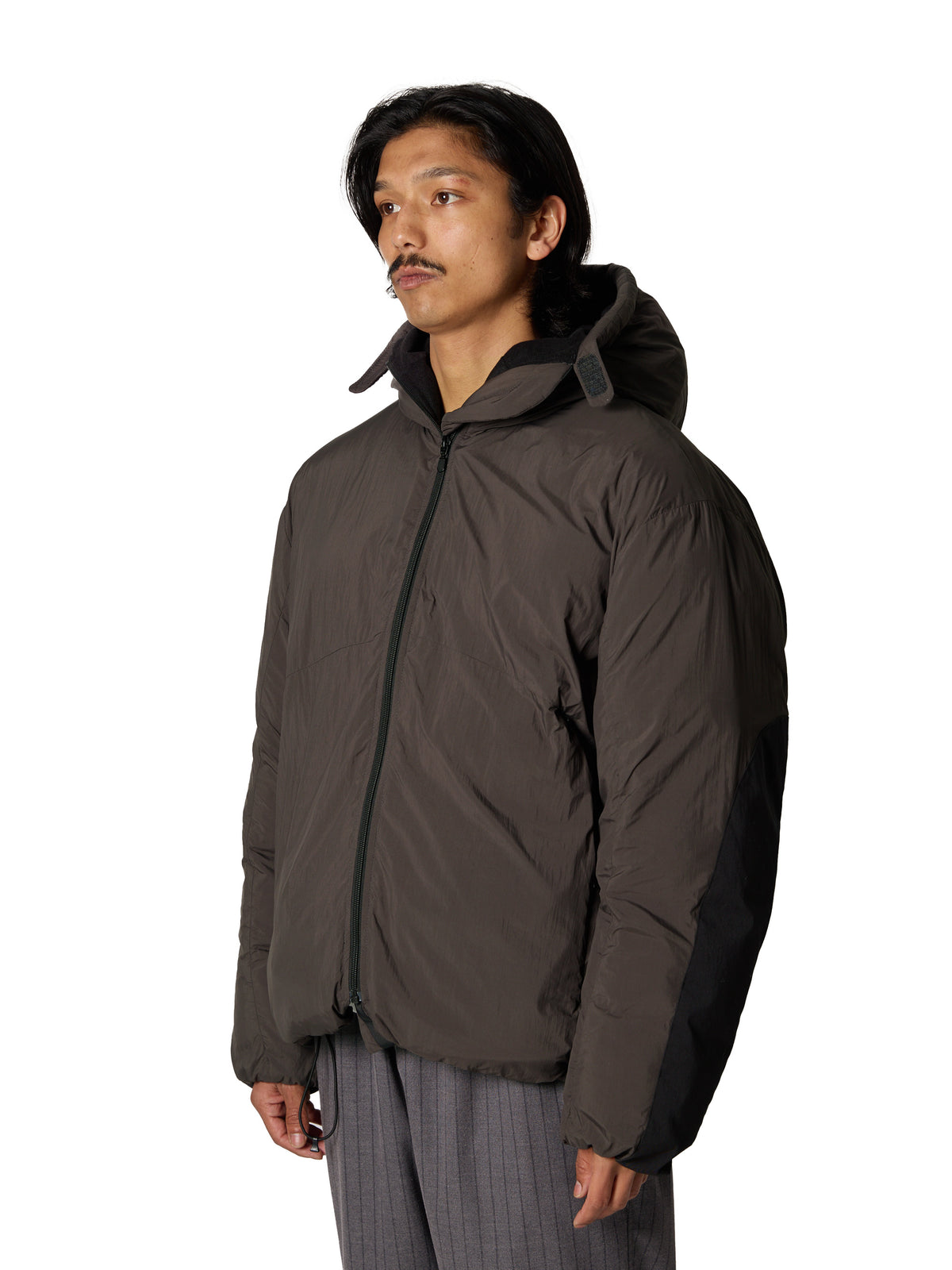 ORGANIZED HOODED PADDED BLOUSON / NYLON TAFFETA
