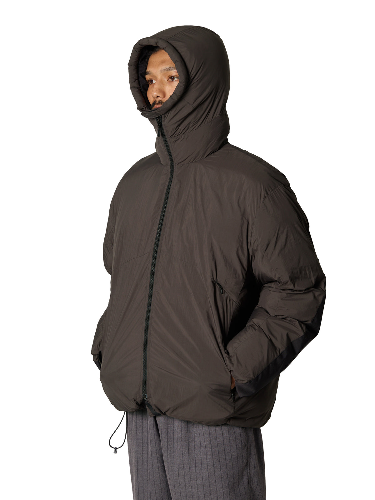 ORGANIZED HOODED PADDED BLOUSON / NYLON TAFFETA