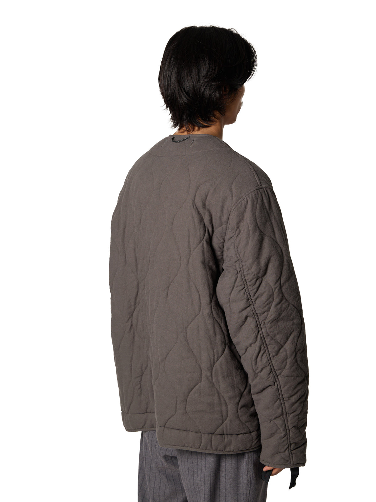 ORGANIZED QUILTED BLOUSON / COTTON PEACH SKIN TWILL